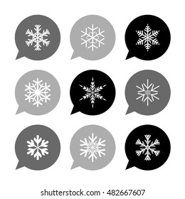 Vector Flat Icons Set - Snowflakes


