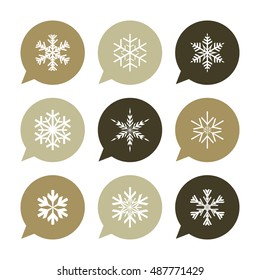 Vector Flat Icons Set - Snowflakes

