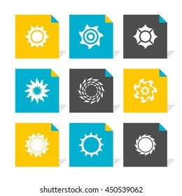 Vector Flat Icons Set - Sun
