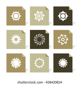 Vector Flat Icons Set - Sun


