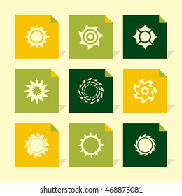 Vector Flat Icons Set - Sun

