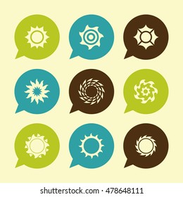 Vector Flat Icons Set - Sun

