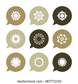 Vector Flat Icons Set - Sun

