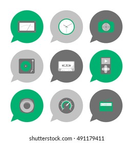 Vector Flat Icons Set - technology gadgets


