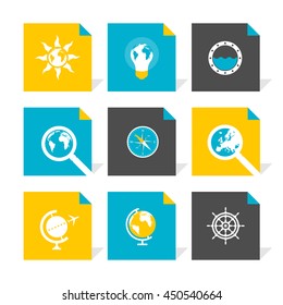 Vector Flat Icons Set - Travel