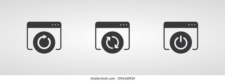 Vector flat icons. Site management. 