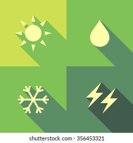 Vector Flat Icons - Weather 
