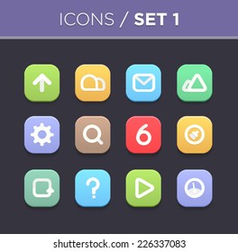 Vector flat Icons for Web and Mobile Applications Set 1