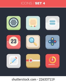 Vector flat Icons for Web and Mobile Applications Set 4