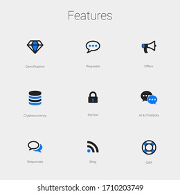 Vector flat icons for website and app