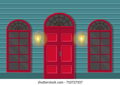 Vector flat icons windows and door.