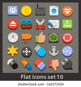 vector flat icon-set 10