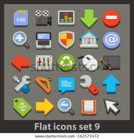 vector flat icon-set 9