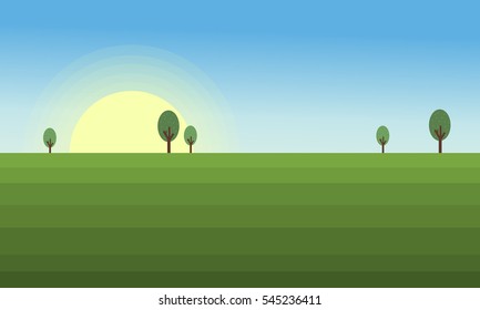 Vector flat illustartion landscape design