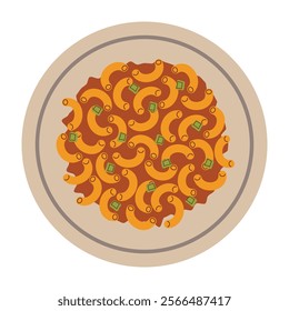 Vector Flat Illustrated Pasta and Salad Combinations