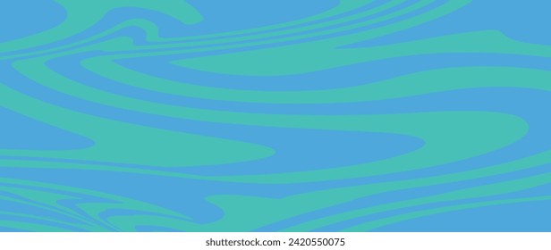Vector flat illustration. Abstract horizontal background with colorful waves. Fashionable retro style in pastel colors. Ideal for textile design, screensavers, covers, cards, invitations and posters.