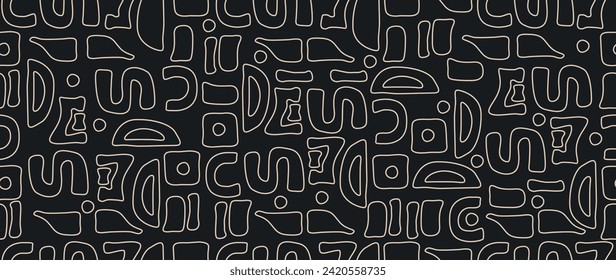 Vector flat illustration. Abstract horizontal background. Trendy retro style. Ideal for textile design, screensavers, covers, cards, invitations and posters.