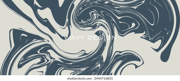 Vector flat illustration. Abstract horizontal background with waves. Trendy retro style. Ideal for textile design, screensavers, covers, cards, invitations and posters.
