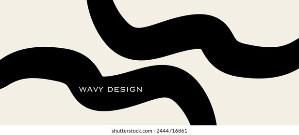 Vector flat illustration. Abstract horizontal background with waves. Trendy retro style. Ideal for textile design, screensavers, covers, cards, invitations and posters.