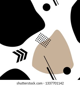 Vector flat illustration - abstract seamless patterns. Picture on white background for print, textile and wrapping paper