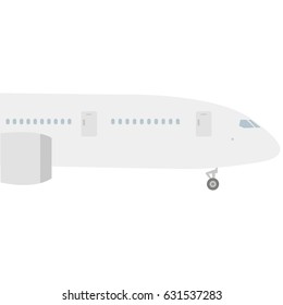 Vector flat illustration with airplane