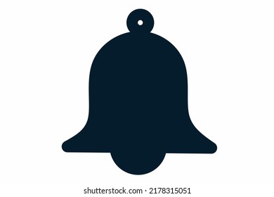 Vector flat illustration of alarm bell line icon isolated on white background. Bell icon for notification, signal, reminder, sound, call, alarm sign.