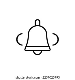Vektorflache Illustration der Alarmglocken Symbol einzeln auf weißem Hintergrund. Glockensymbol für Benachrichtigung, Signal, Erinnerung, Ton, Anruf, Alarmzeichen.