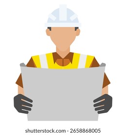 Vector flat illustration of an architect with a sitemap