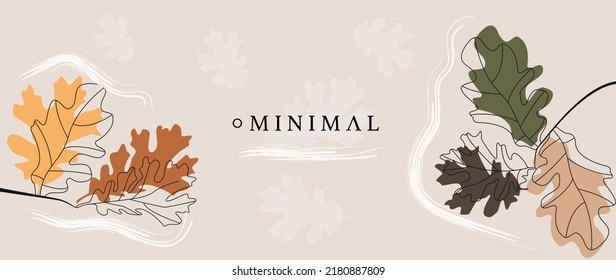 Vector flat illustration. Autumn oak leaves. Autumn season concept. Ideal for fabric, prints, cover.