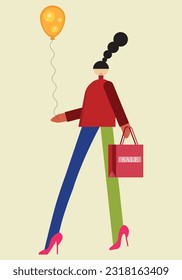 Vector flat illustration. Avatar for a social network. Vector flat illustration.