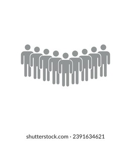 Vector flat illustration. Avatar, user profile, gender neutral silhouette. Nine men gray icon. Suitable for social media profiles, screensavers and as a template.