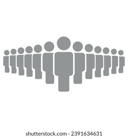 Vector flat illustration. Avatar, user profile, gender neutral silhouette. Gray icon of thirteen gender neutral people. Suitable for social media profiles, icons, screensavers and as a template.