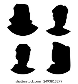 Vector flat illustration. Avatar, user profile, person icon, profile picture. Four persons. Suitable for social media profiles, icons, screensavers and as a template.