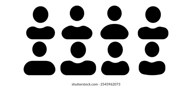 Ilustração plana vetorial. Avatar, perfil do usuário, ícone de pessoa, silhueta de gênero neutro, imagem de perfil. Adequado para perfis de mídias sociais, ícones, protetores de tela e como um modelo. Conceito comercial.