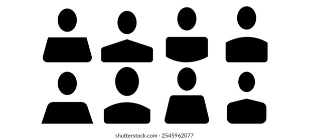Vector flat illustration. Avatar, user profile, person icon, gender neutral silhouette, profile picture. Suitable for social media profiles, icons, screensavers and as a template. Business concept.
