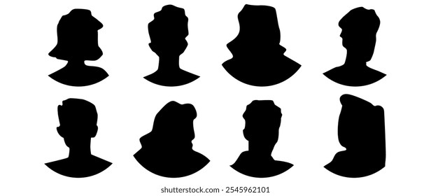 Vector flat illustration. Avatar, user profile, person icon, gender neutral silhouette, profile picture. Suitable for social media profiles, icons, screensavers and as a template. Business concept.