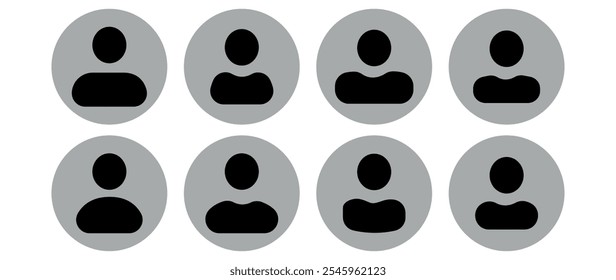 Vector flat illustration. Avatar, user profile, person icon, gender neutral silhouette, profile picture. Suitable for social media profiles, icons, screensavers and as a template. Business concept.