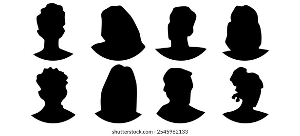 Vector flat illustration. Avatar, user profile, person icon, gender neutral silhouette, profile picture. Suitable for social media profiles, icons, screensavers and as a template. Business concept.