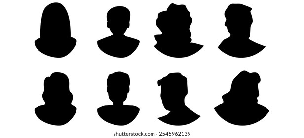 Vector flat illustration. Avatar, user profile, person icon, gender neutral silhouette, profile picture. Suitable for social media profiles, icons, screensavers and as a template. Business concept.
