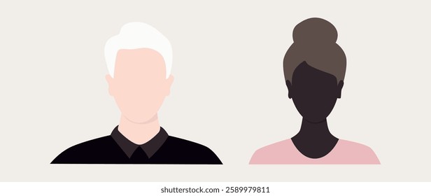 Vector flat illustration. Avatar, user profile, person icon, profile picture. Suitable for social media profiles, icons, splash screens and as a template.