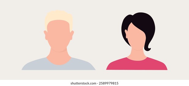 Vector flat illustration. Avatar, user profile, person icon, profile picture. Suitable for social media profiles, icons, splash screens and as a template.