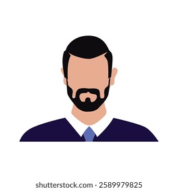 Vector flat illustration. Avatar, user profile, person icon, profile picture. Suitable for social media profiles, icons, splash screens and as a template.