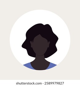 Vector flat illustration. Avatar, user profile, person icon, profile picture. Suitable for social media profiles, icons, splash screens and as a template.