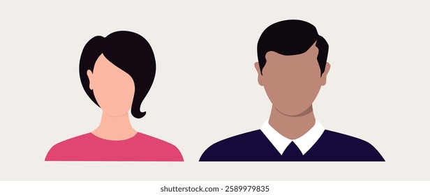 Vector flat illustration. Avatar, user profile, person icon, profile picture. Suitable for social media profiles, icons, splash screens and as a template.