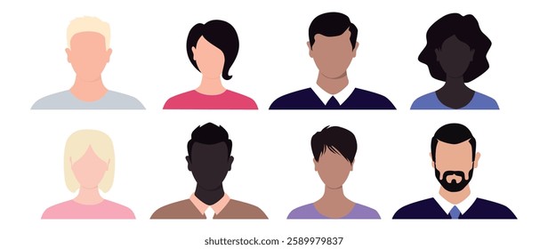 Vector flat illustration. Avatar, user profile, person icon, profile picture. Suitable for social media profiles, icons, splash screens and as a template.