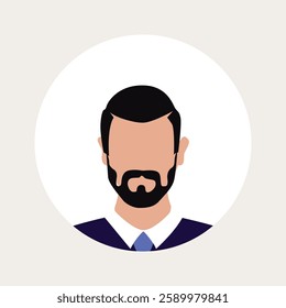 Vector flat illustration. Avatar, user profile, person icon, profile picture. Suitable for social media profiles, icons, splash screens and as a template.