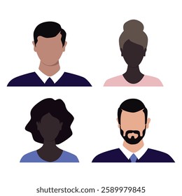 Vector flat illustration. Avatar, user profile, person icon, profile picture. Suitable for social media profiles, icons, splash screens and as a template.