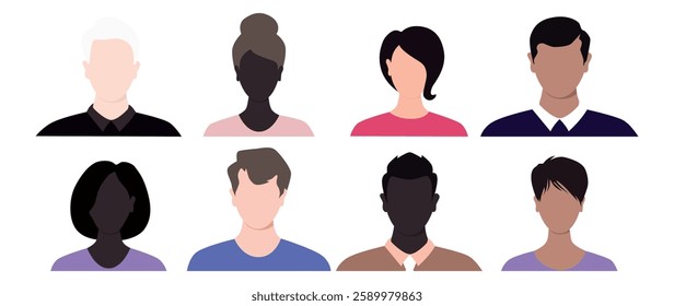 Vector flat illustration. Avatar, user profile, person icon, profile picture. Suitable for social media profiles, icons, splash screens and as a template.