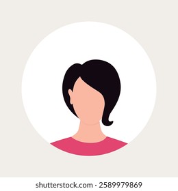 Vector flat illustration. Avatar, user profile, person icon, profile picture. Suitable for social media profiles, icons, splash screens and as a template.