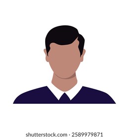 Vector flat illustration. Avatar, user profile, person icon, profile picture. Suitable for social media profiles, icons, splash screens and as a template.